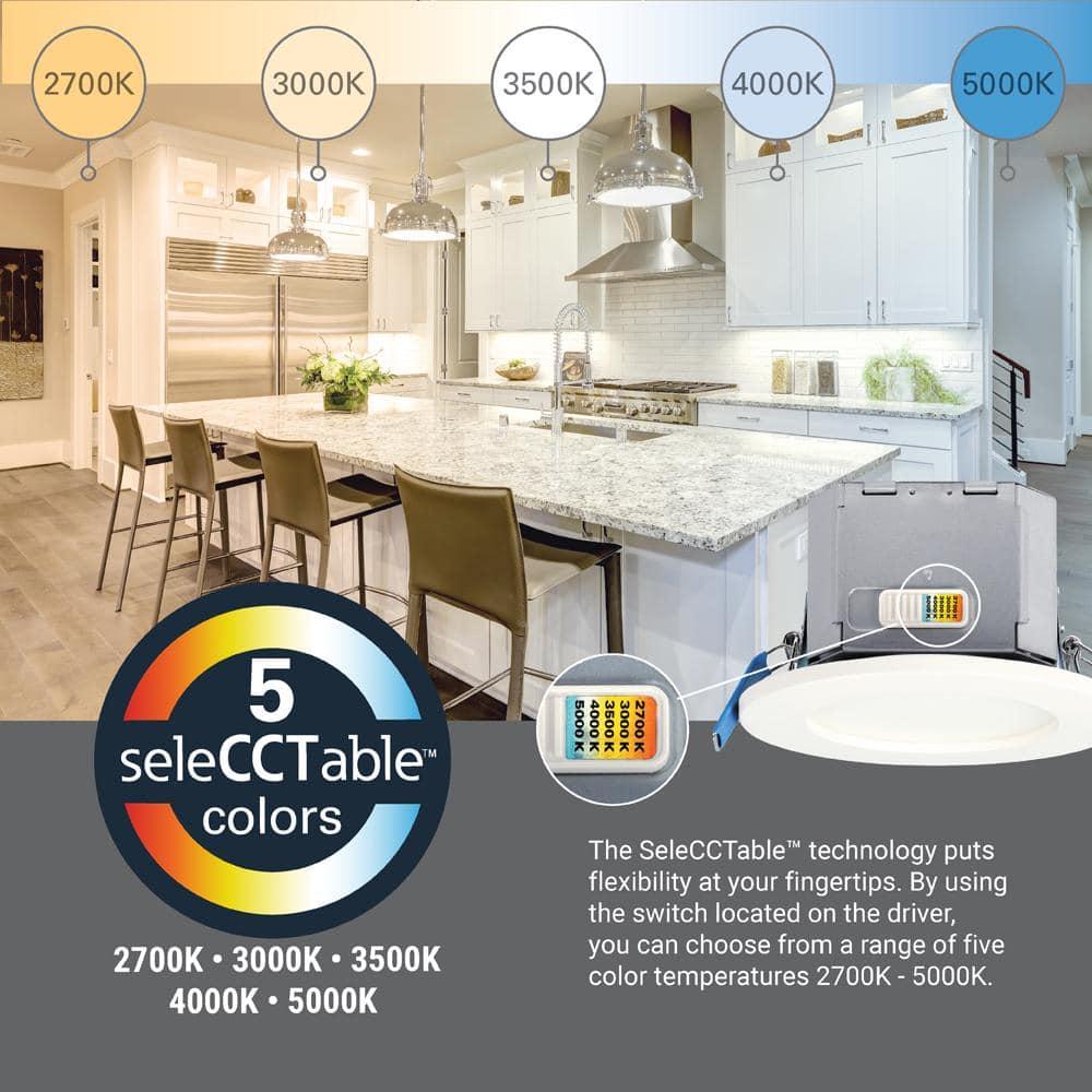HALO CJB 4 inch 5CCT Canless Recessed Integrated LED Downlight with Attached JBOX 12 Pack