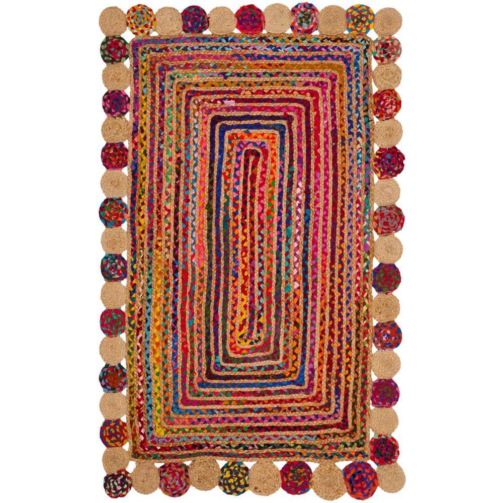 SAFAVIEH Cape Cod Kyle Braided Area Rug, 2'3" x 4', Red/Multi