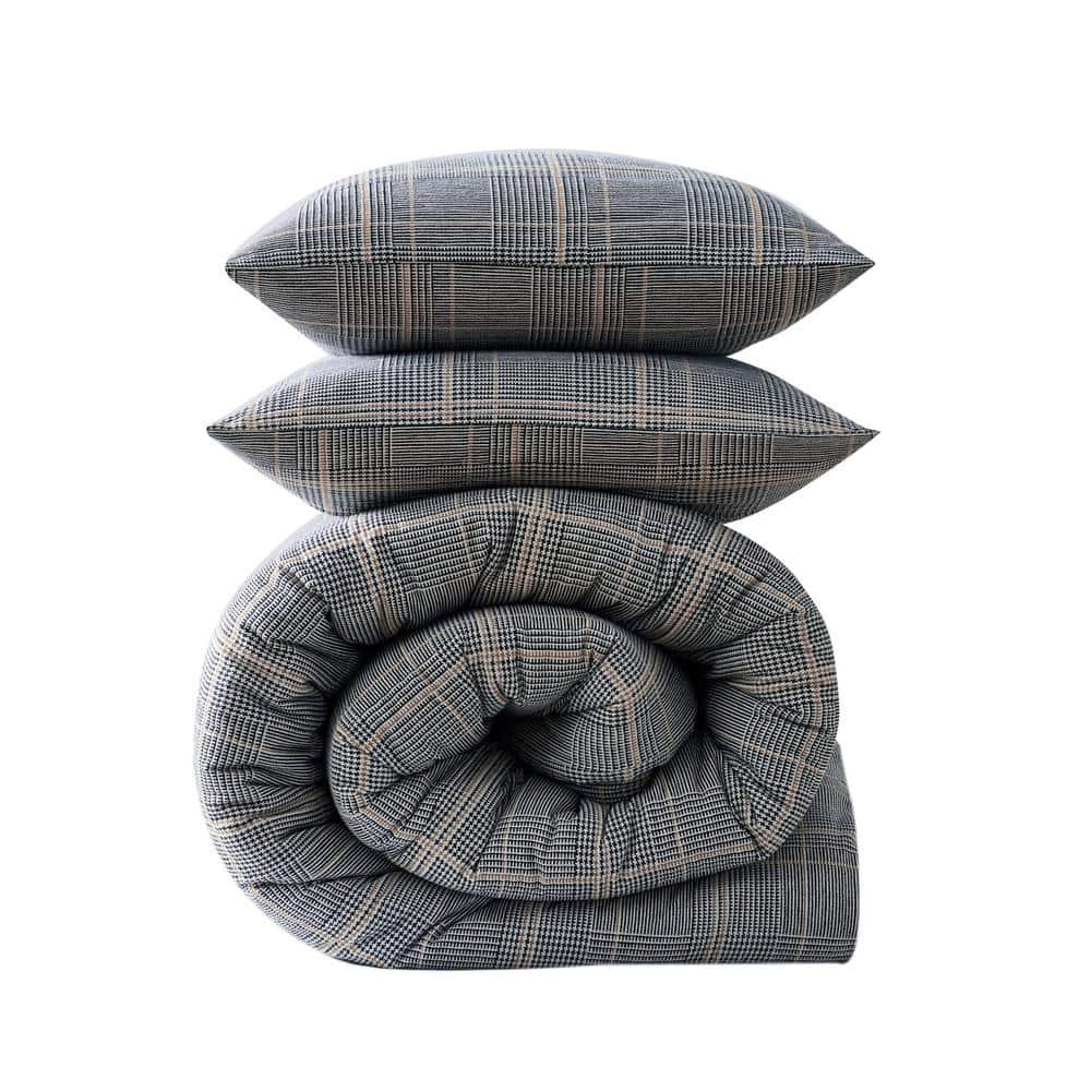 Kenneth Cole Kenneth Cole Sussex Flannel Black Comforter Set