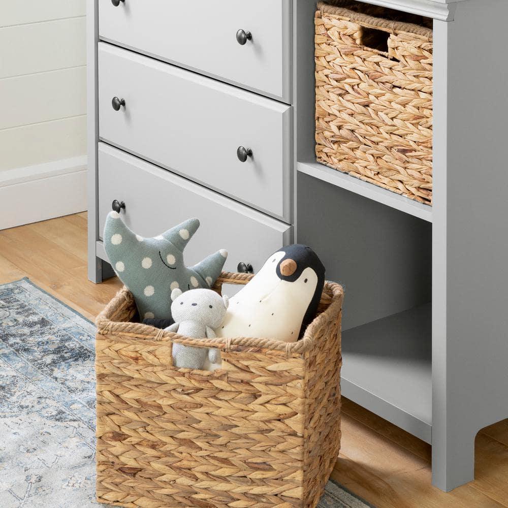 South Shore Cotton Candy 3-Drawer Kids' Dresser with Baskets Soft Gray
