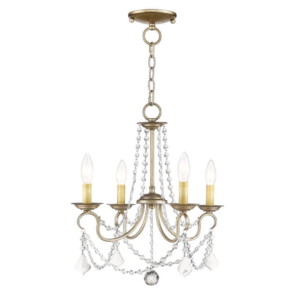 Livex Lighting Pennington 4 - Light Chandelier in  Antique Silver Leaf