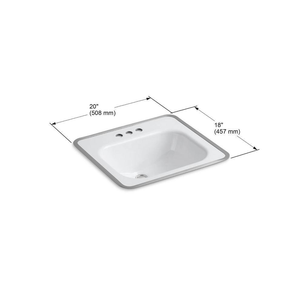 Tahoe Metal Rectangular Drop-In Bathroom Sink with Overflow