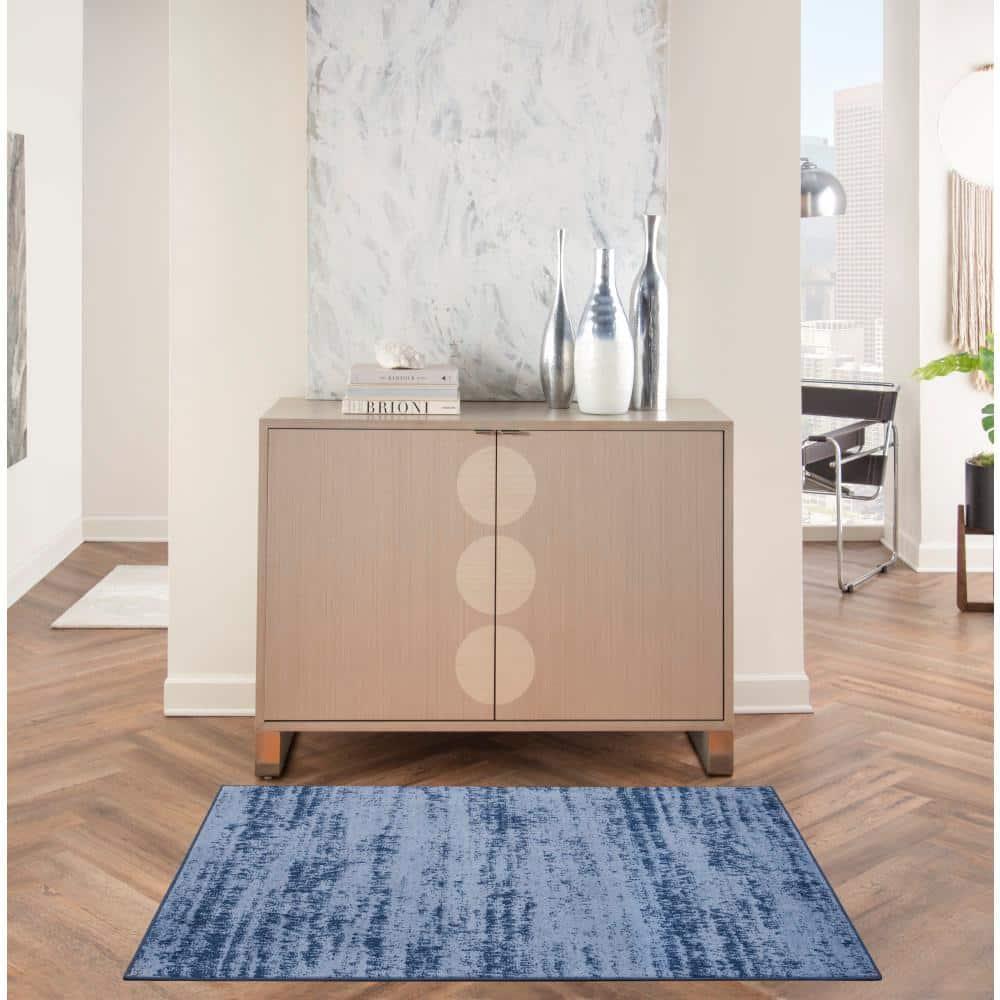 Nourison Essentials 3' x 5' Denim Modern Indoor/Outdoor Rug
