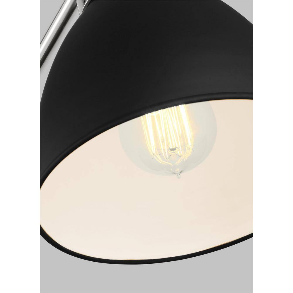 Adjustable Midnight Black and Polished Nickel Desk Lamp