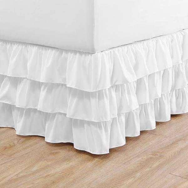 Betsey Johnson Solid White Ruffled Bed Skirt