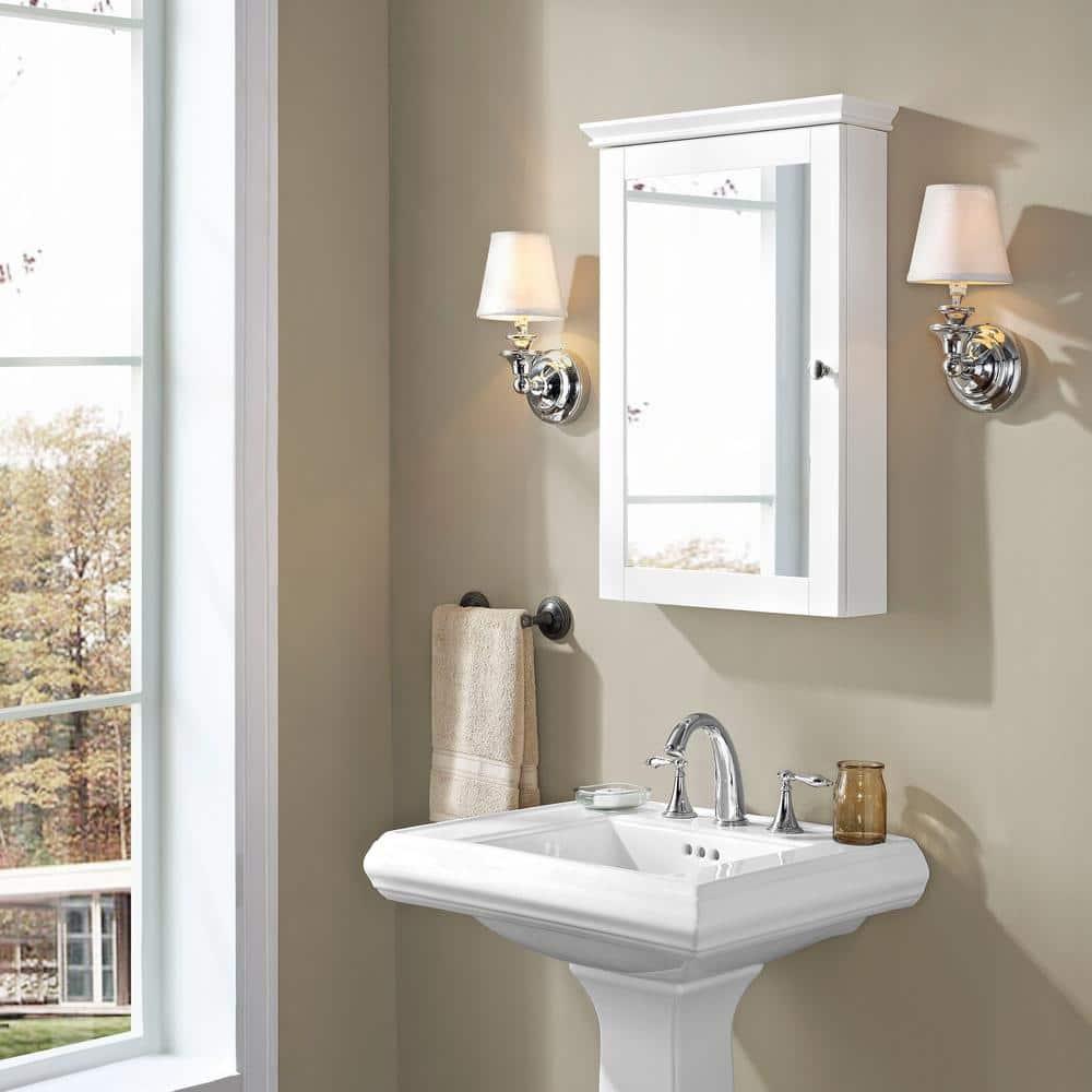 Crosley Lydia Wall Cabinet with Mirror White