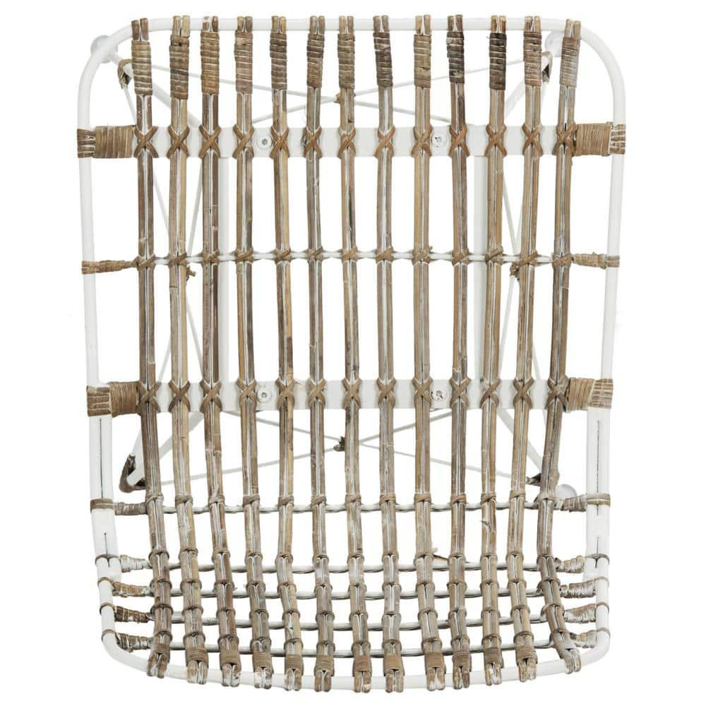 Minerva Wicker Bar Stool (Set of 2) - WIK6508 - White/White - Safavieh
