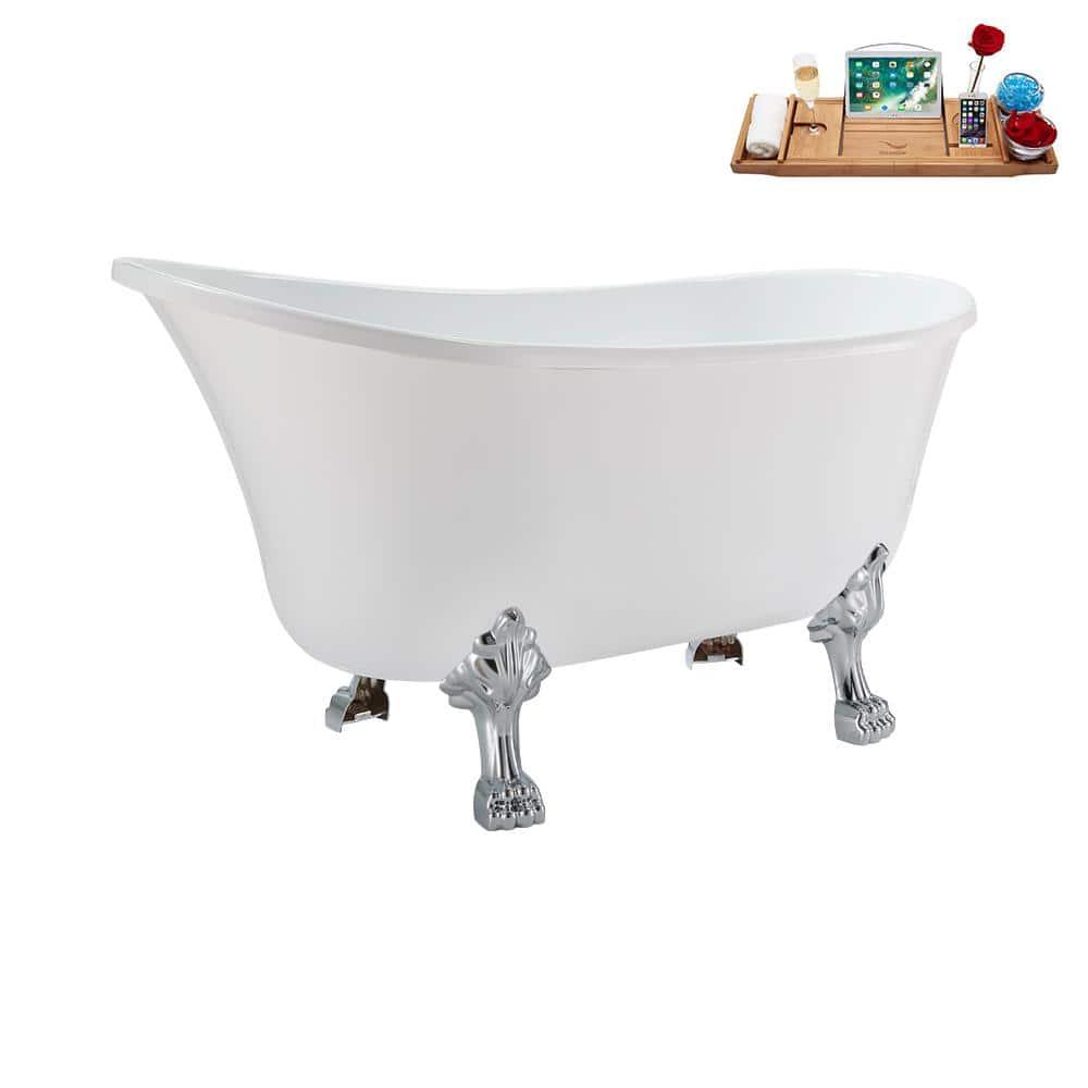 Streamline Bath 51.2'' x 25.6'' Freestanding Soaking Acrylic Bathtub N373CH-IN-CH