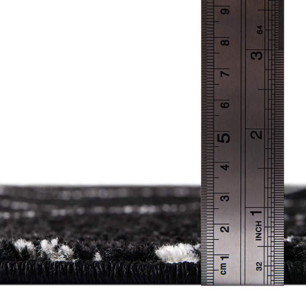 Unique Loom 5' 0 x 8' 0 Trellis Frieze Geometric Black Area Rug