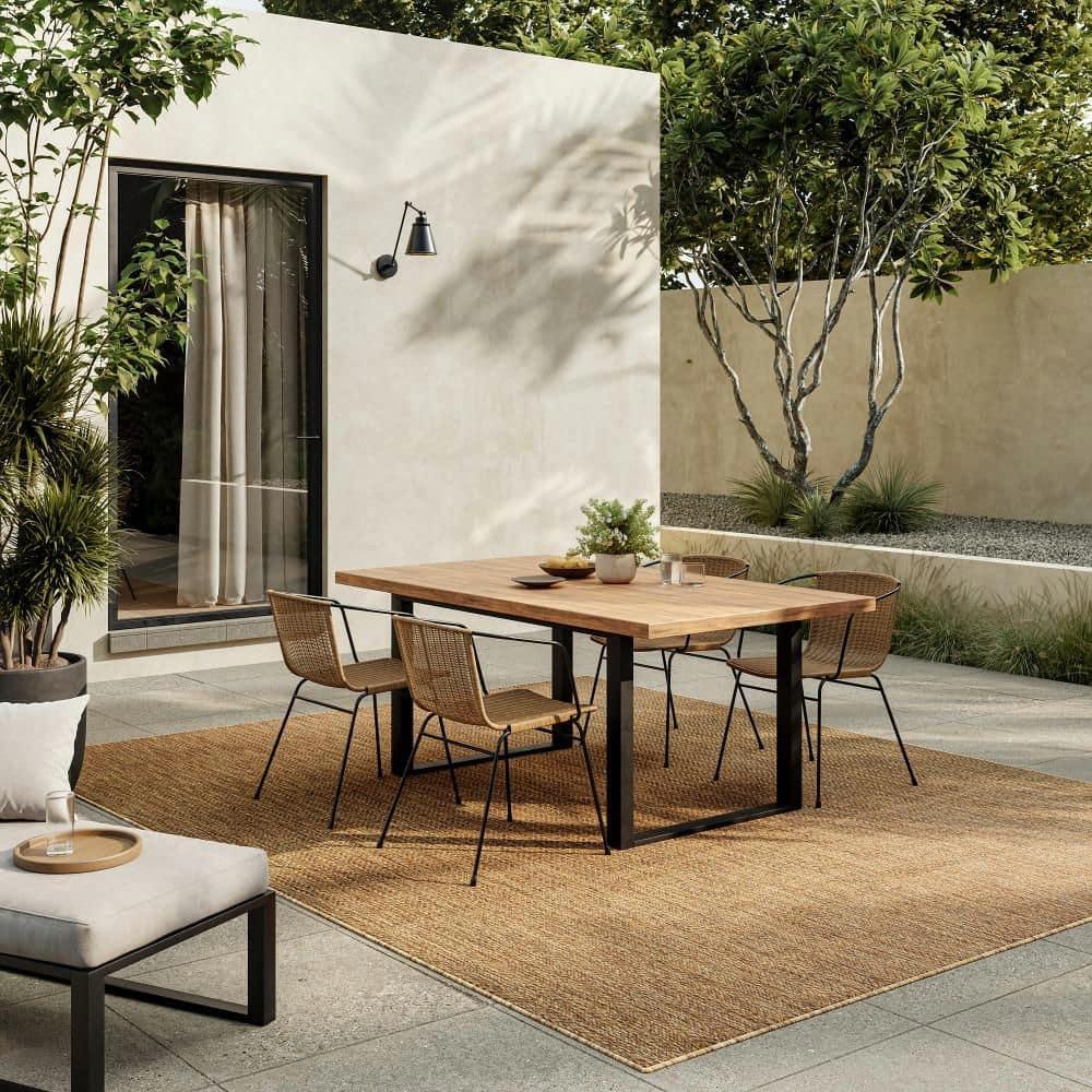 Nourison Horizon Indoor/Outdoor 8' x 10' Natural Modern Chevron Flatweave Rug