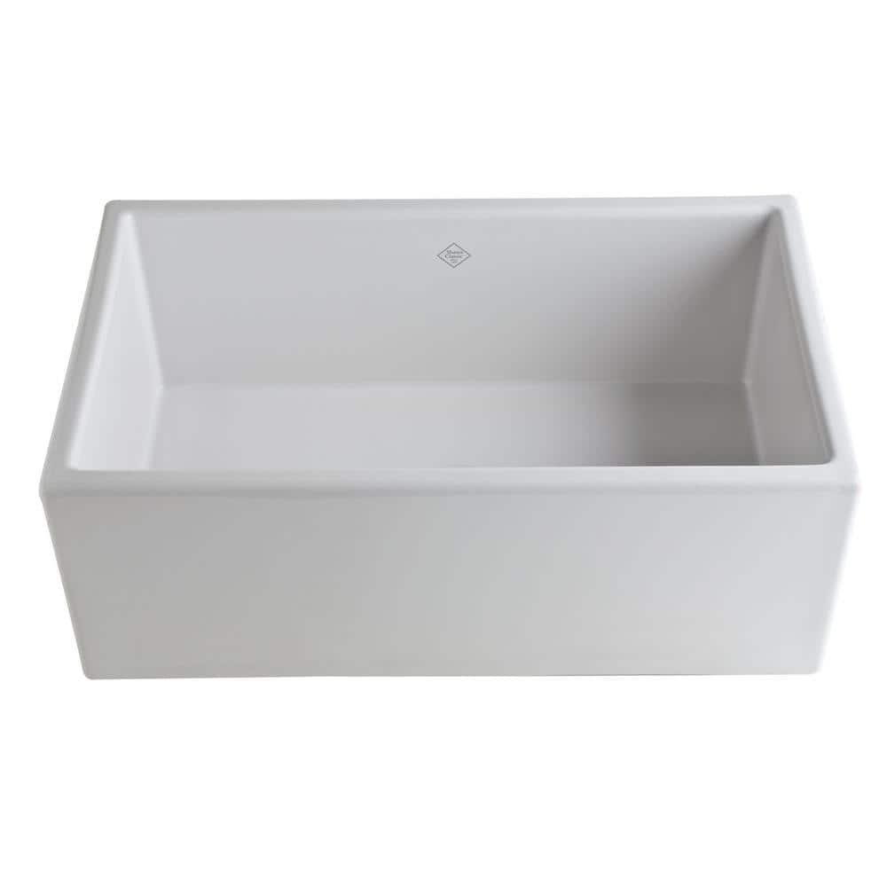 Shaws 30" Single Bowl Farmhouse Apron Front Fireclay Kitchen Sink