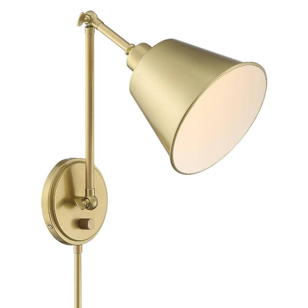 Crystorama Lighting Mitchell 1 - Light Swing Arm Lamp in  Aged Brass