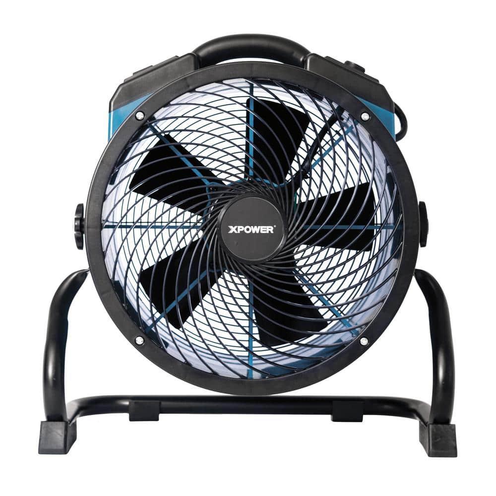 XPOWER Blue Industrial Axial Air Mover Blower Fan with Variable Speed Control