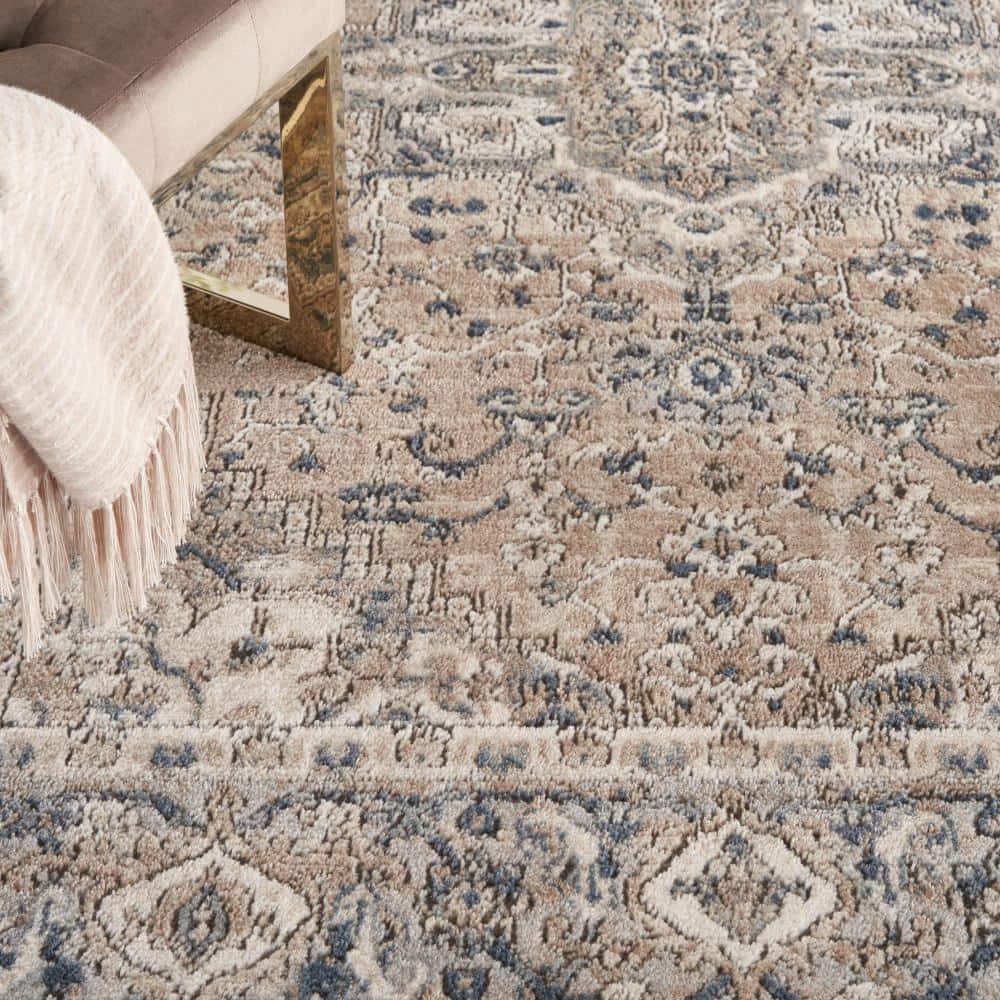 Nourison Concerto Center Medallion Indoor Rug Beige Grey 5'3" x 7'3"