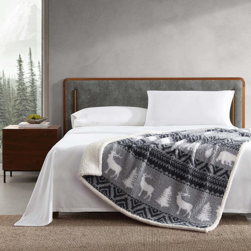 Eddie Bauer Eddie Bauer Printed Sherpa Reversible Throw Blankets