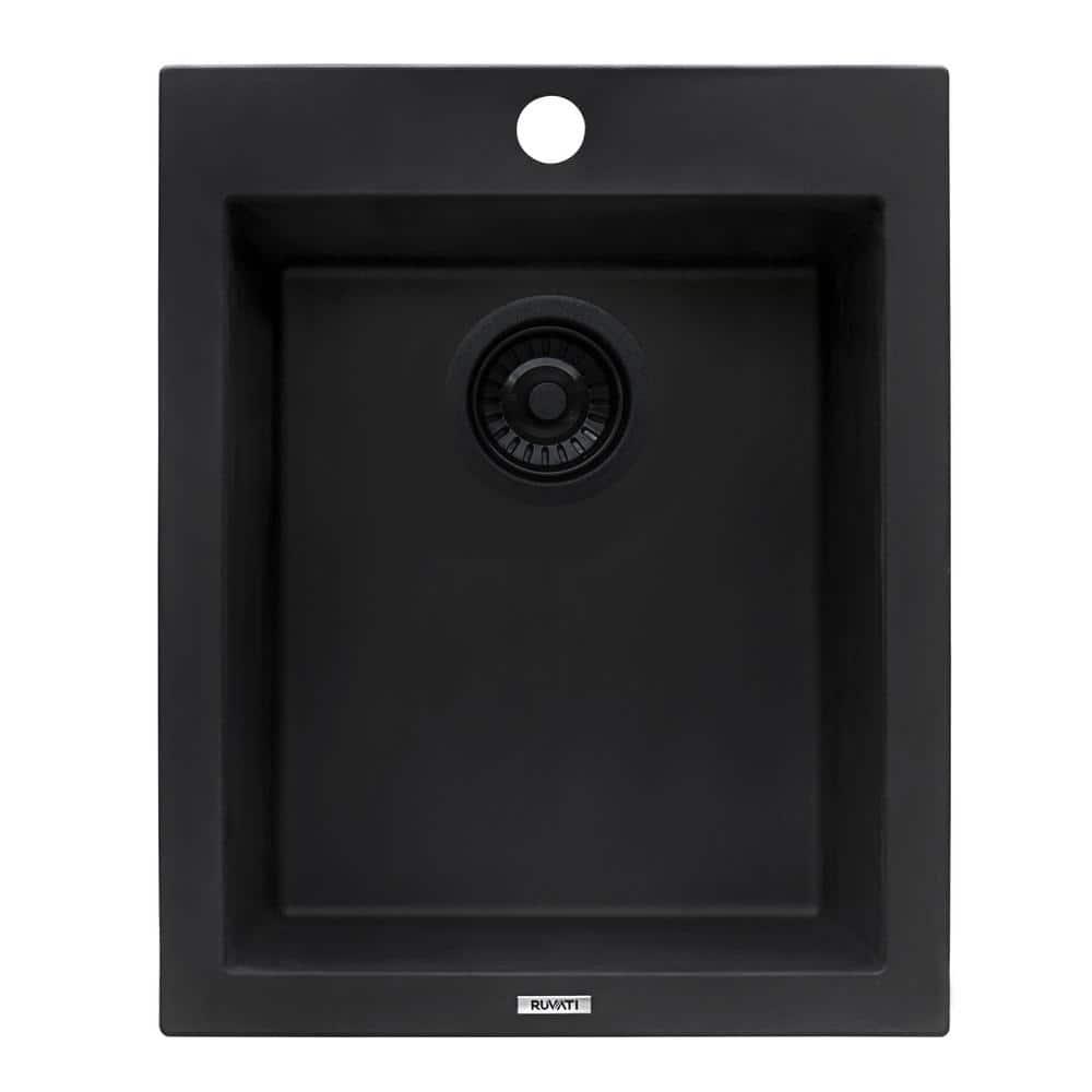 Ruvati 16 x 20 inch epiGranite Drop-in Topmount Granite Composite Kitchen Sink