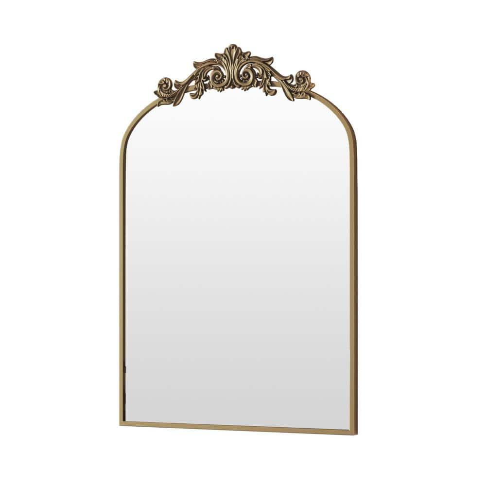 BEAUTYPEAK 38"x24" Vanity Wall Mirror Decorative Vintage Arch Bathroom Mirror,Bronze