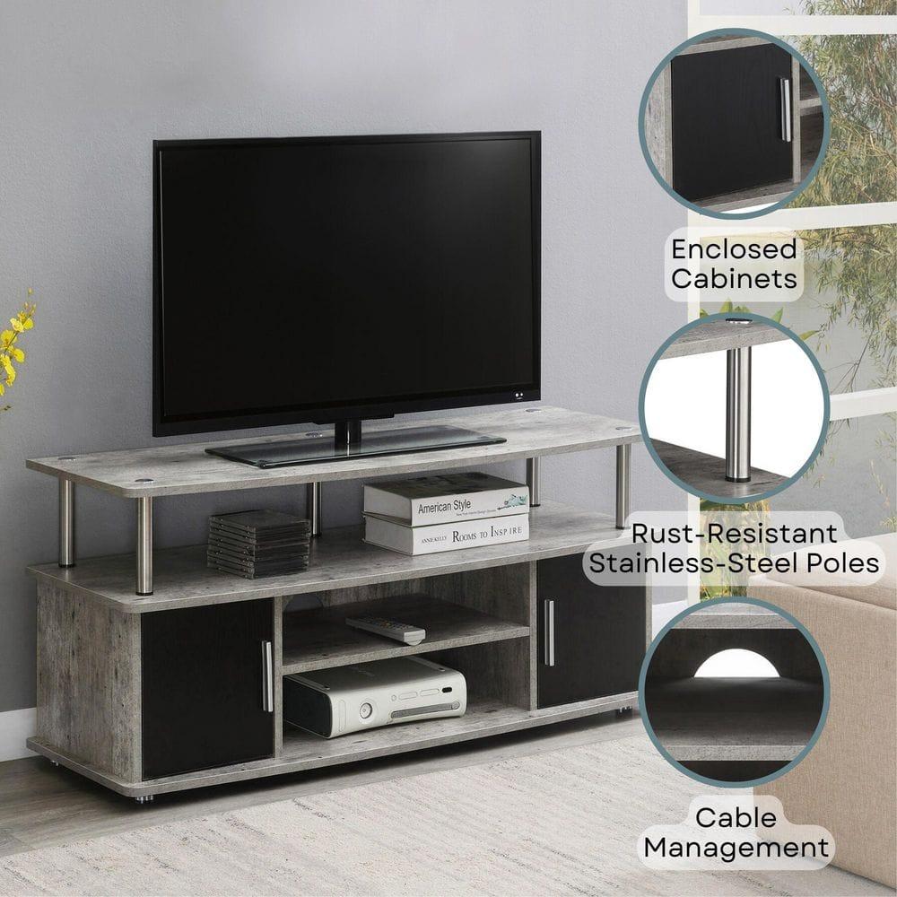 Convenience Concepts Designs2Go Monterey TV Stand, Faux Birch/Black