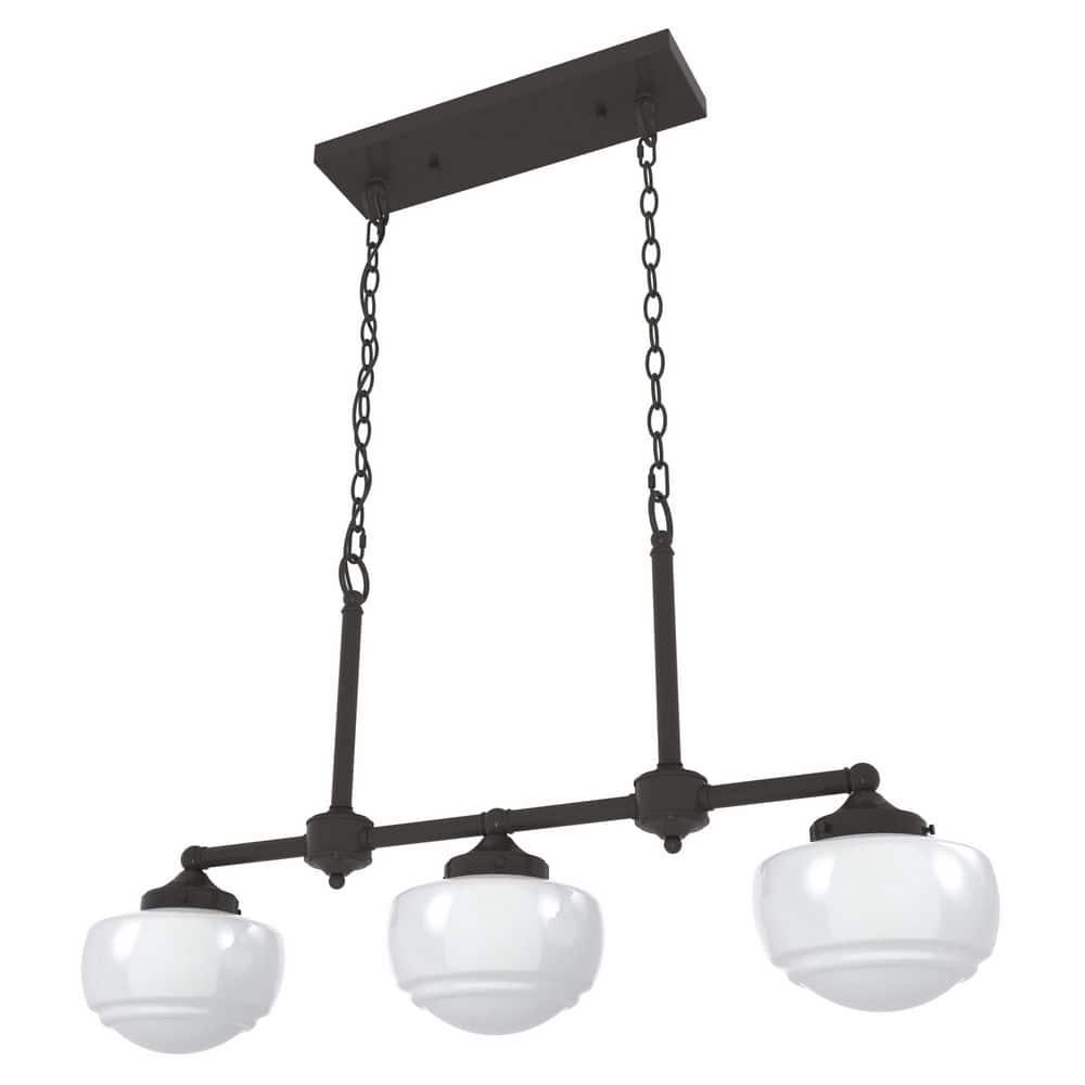 Hunter Fan Hunter Saddle Creek 3 Light Linear Chandelier Ceiling Light Fixture