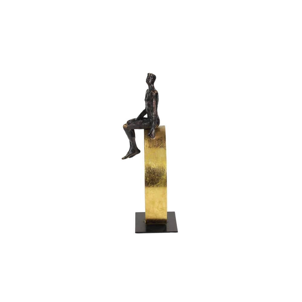 9" x 15" Black Polystone People Sculpture, by DecMode