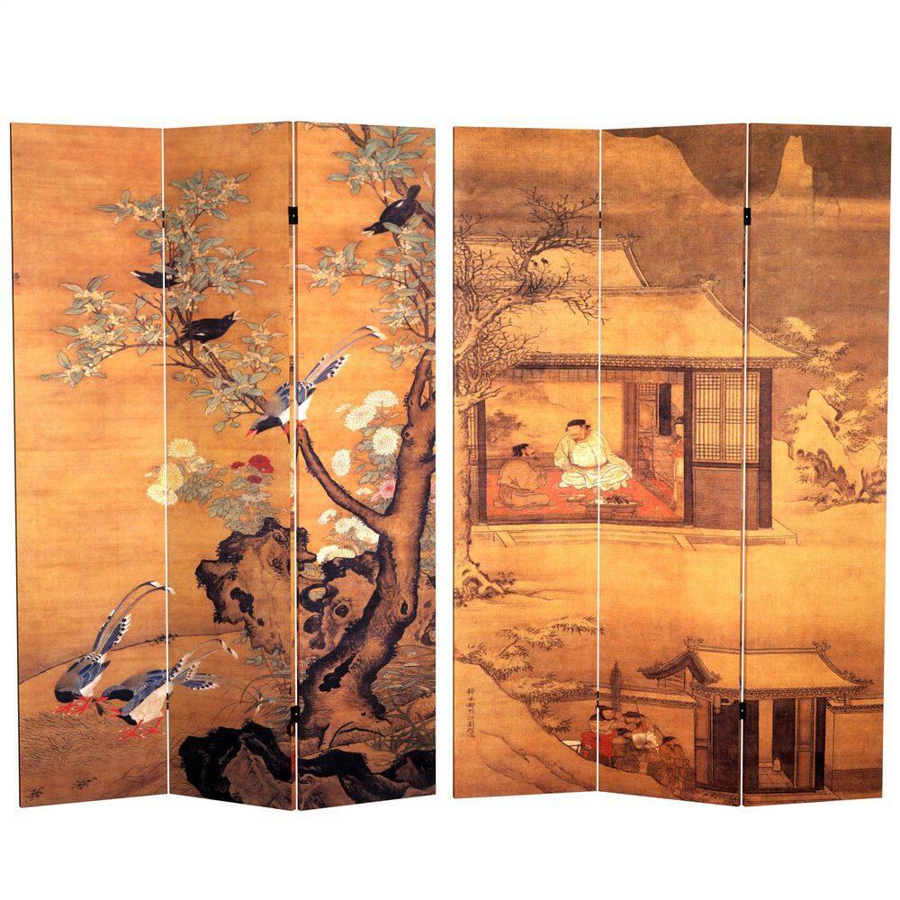 Langley Street® Feuerstein 6 ft Tall East Asian Art Canvas Folding Room Divider