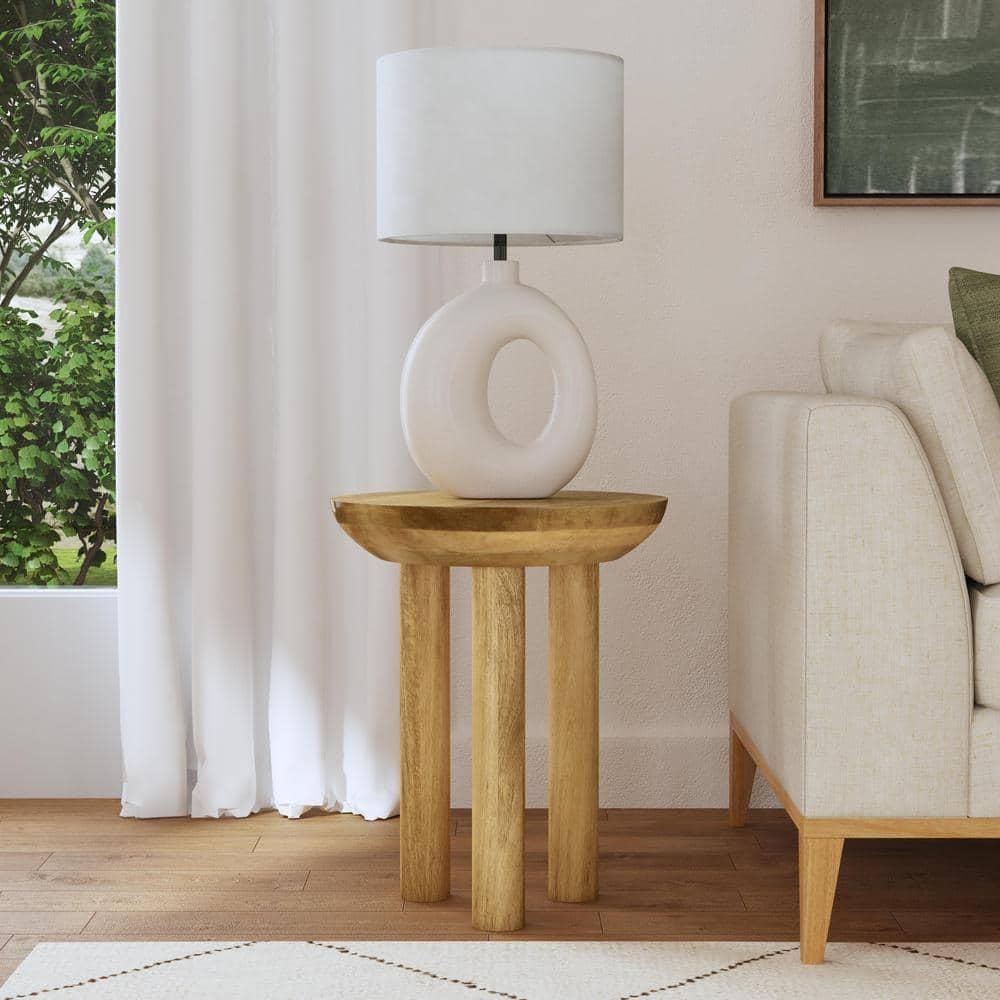 HomePop Mango Wood 3 Leg Side Table Natural