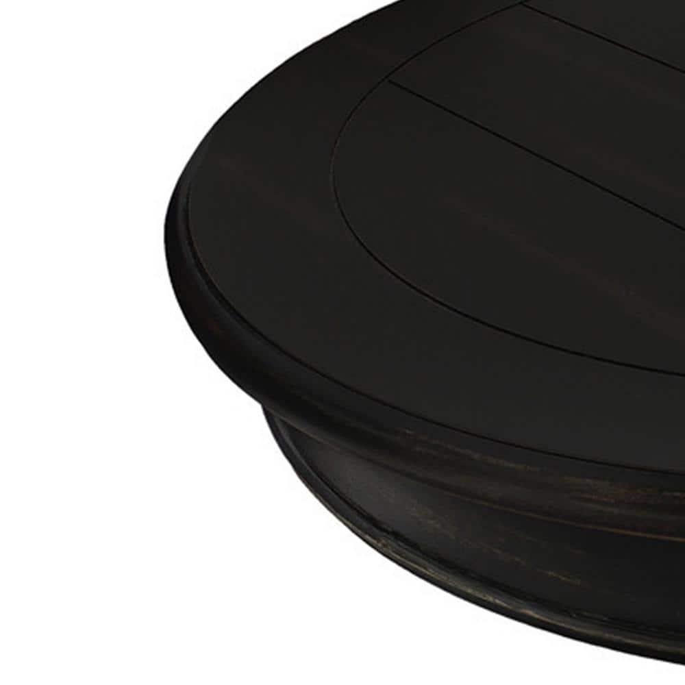 Transitional Engineered Wood Round End Table in Antique Black - Best Master Furniture