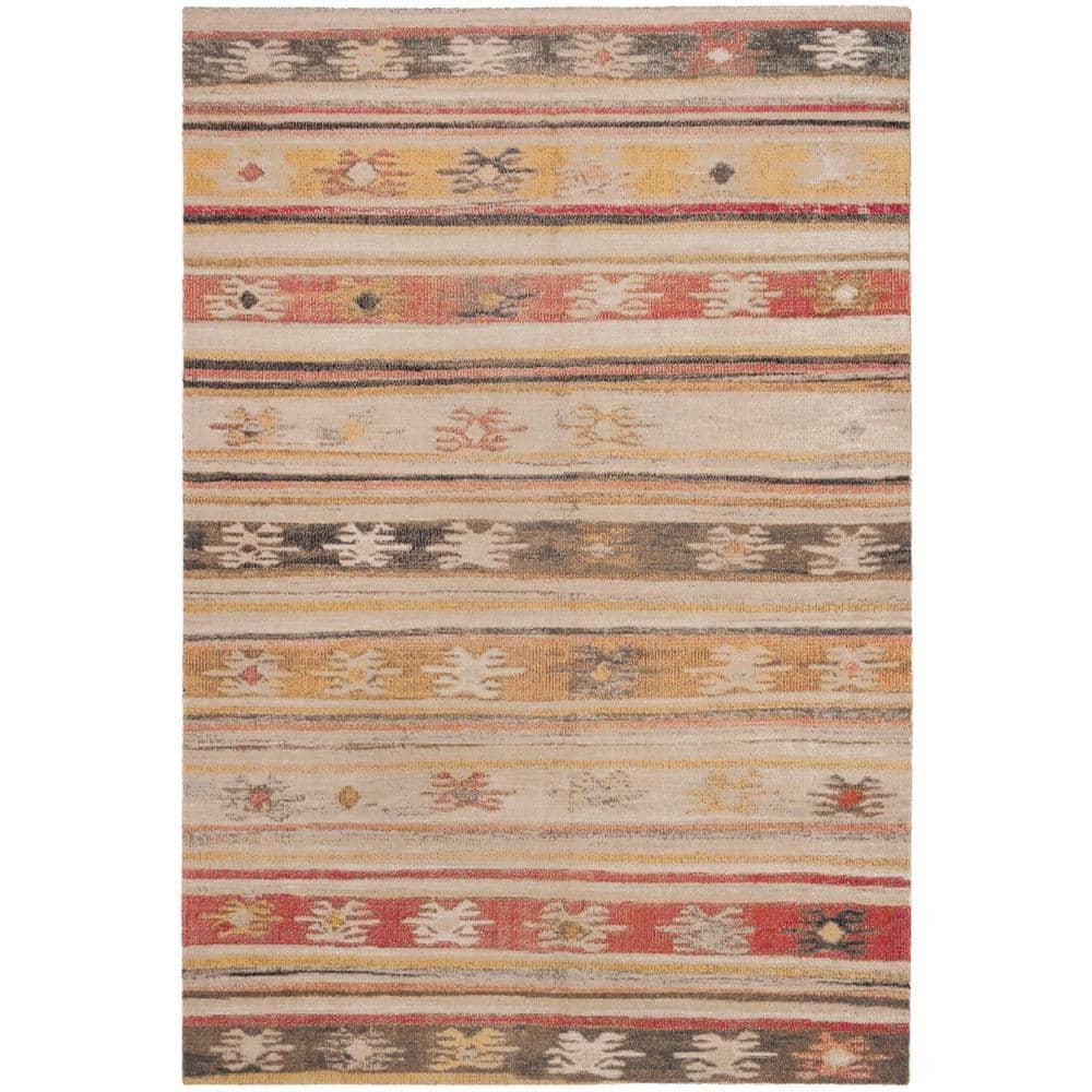 Montage MTG238 Power Loomed Indoor/Outdoor Accent Rug - Taupe/Multi - 3'x5' - Safavieh