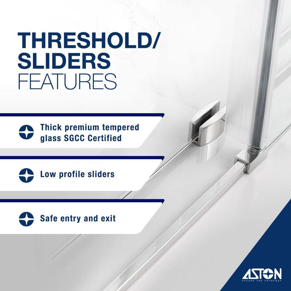 56" - 60" W x 70" H Sliding Frameless Tub Door