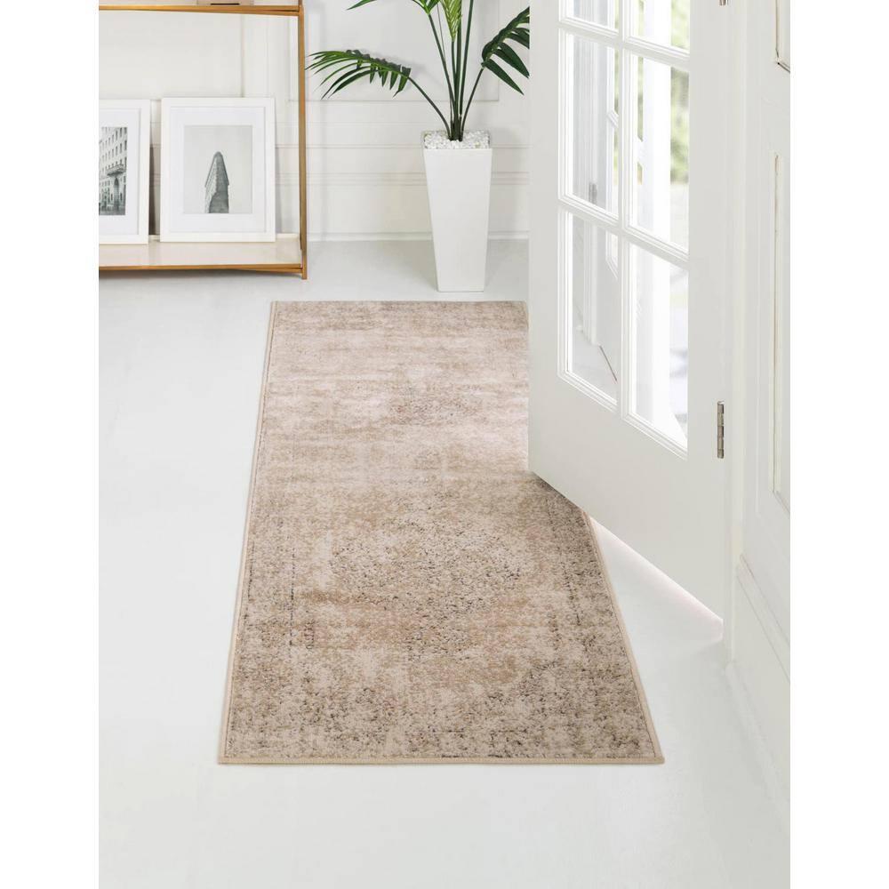 Unique Loom Portland Collection Area Rug - Woodburn (2' 2" x 12' Runner Ivory/Beige)
