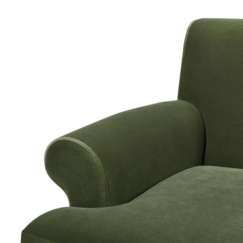 Jennifer Taylor Home Alana 88" Lawson Living Room Three-Cushion Tightback Sofa Couch with Metal Casters, Olive Green