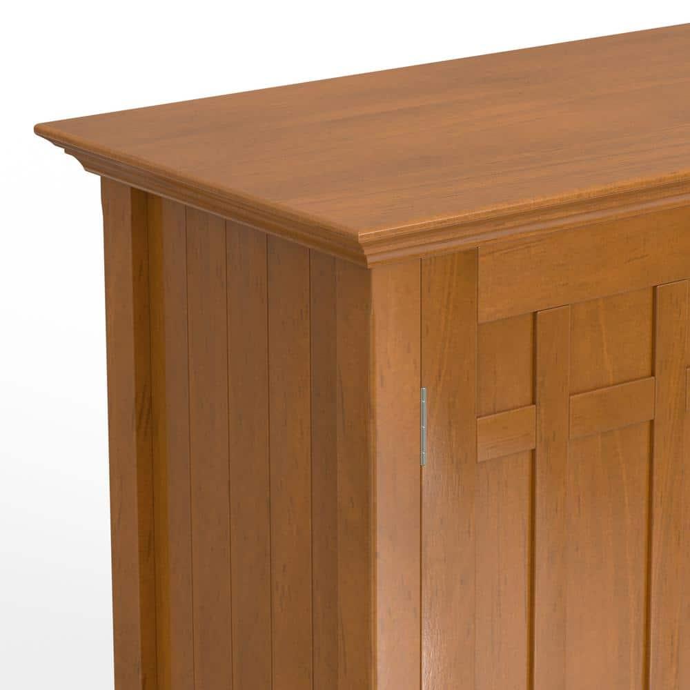 Simpli Home Bedford 54" Wide SOLID WOOD Sideboard Buffet and Wine Rack