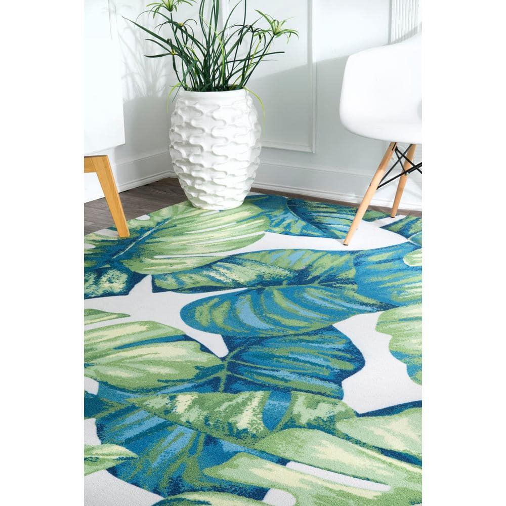 Nuloom Lisa Floral & Paisley 4x6 Indoor/Outdoor Area Rug for Living Room Patio Deck Front Porch Kitchen, Green Multicolor/Ivory