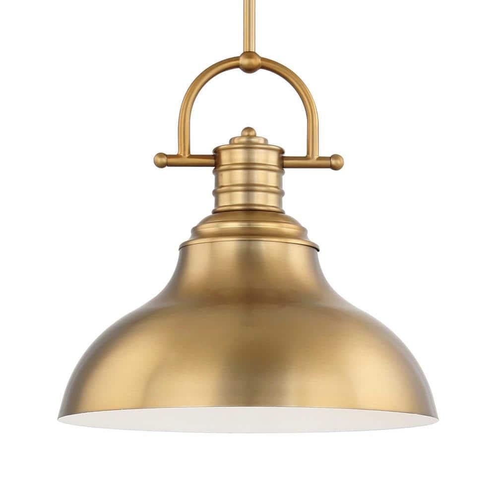 Volume Lighting  1-Light  LED Restoration Brass Downrod Pendant l - Restoration Brass