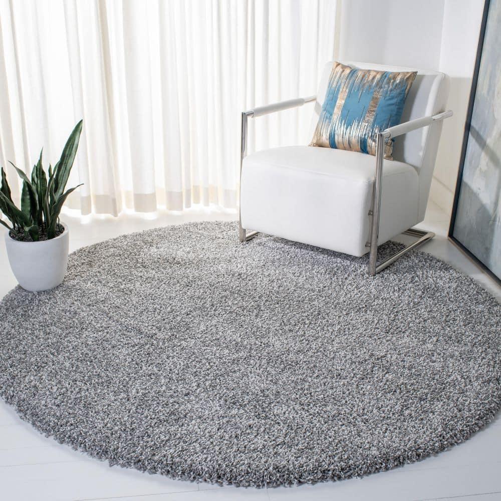 Evolution Shag 500 EVO520 Power Loomed Indoor Area Rug - Grey - 6'7" Round - Safavieh