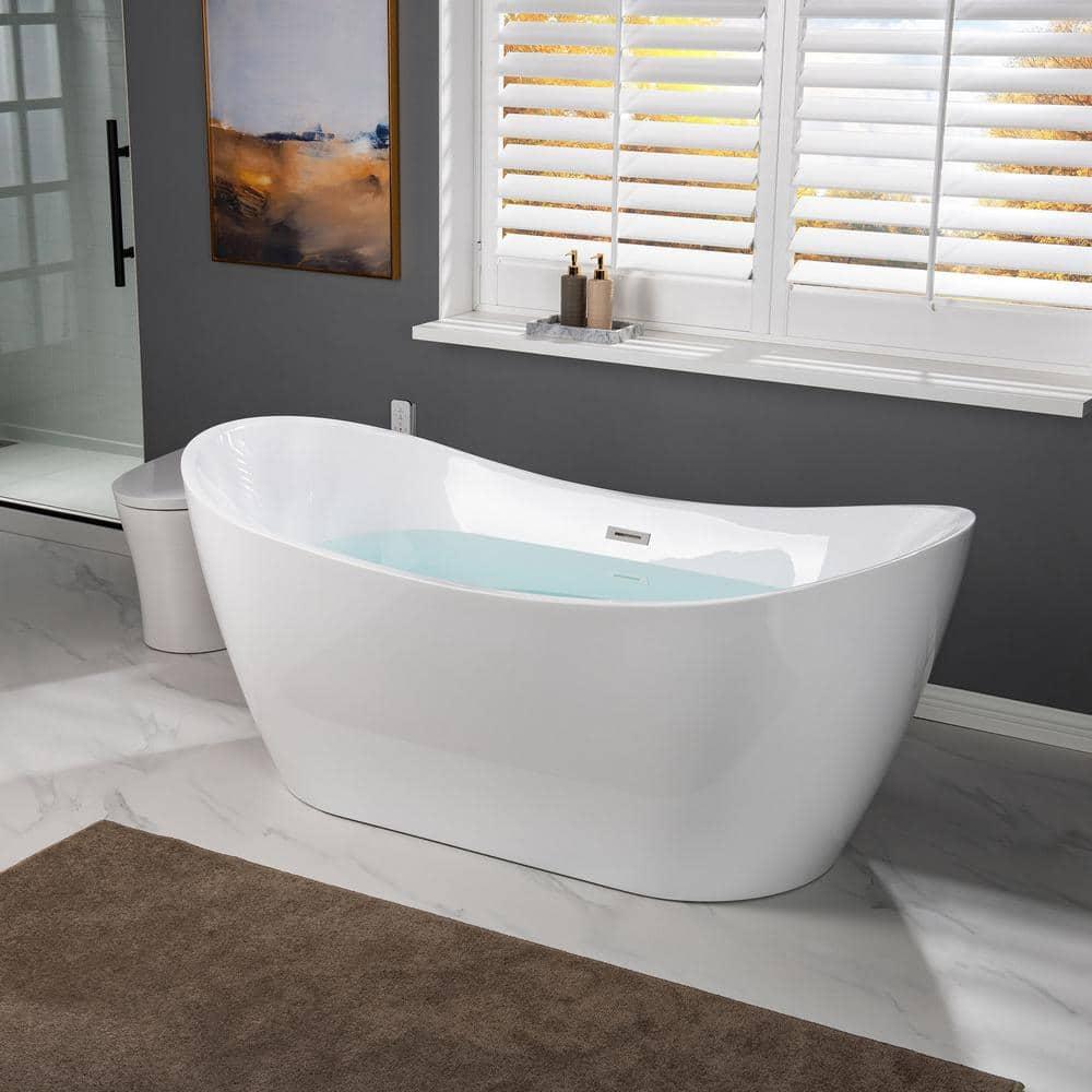 67'' x 31.5'' Freestanding Soaking Acrylic Bathtub