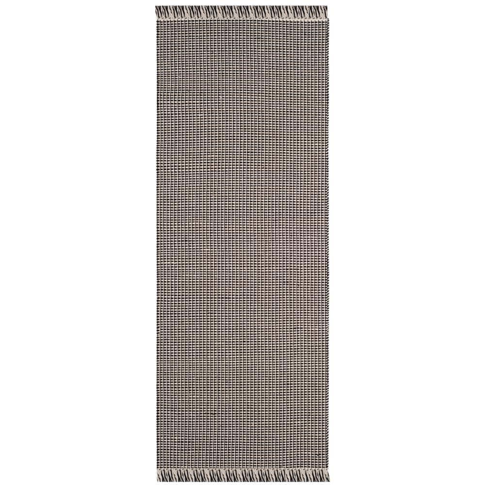 Montauk MTK340 Hand Woven Indoor Runner Rug - Ivory/Black - 2'3"x14' - Safavieh