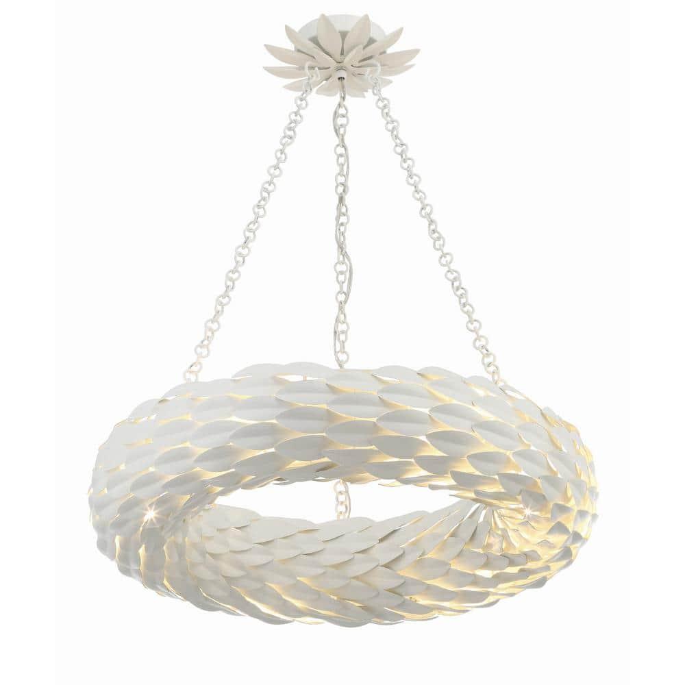 Crystorama Lighting Broche 6 - Light Pendant in  Matte White