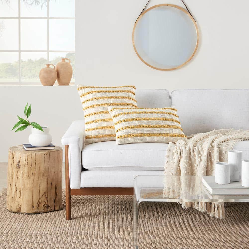 Mina Victory Striped Cotton, Polyester Throw Pillow