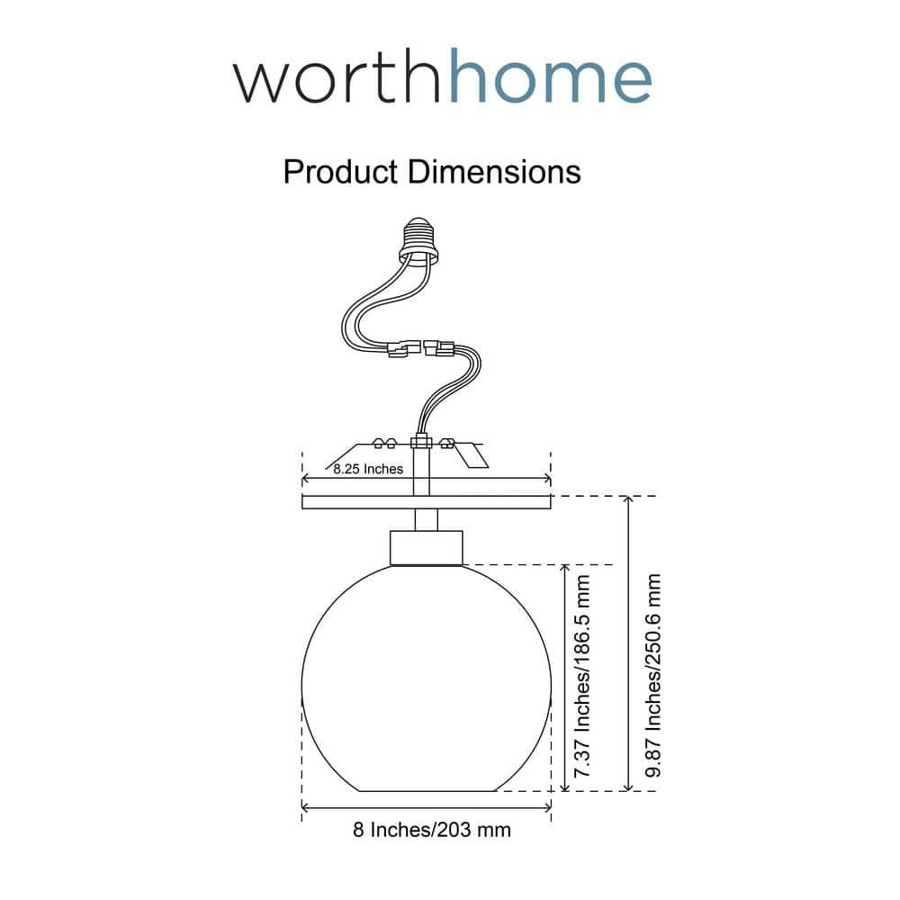 - Semi Flush Conversion Kit - Matte Black with Clear Glass Globe Shade - for Low & Tall Ceilings - Recessed Light Conversion Kit for E26 Recessed Mounted Cans