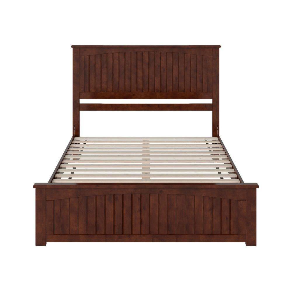 AFI Naples Queen Solid Wood Low Profile Platform Bed with Matching Footboard, Walnut