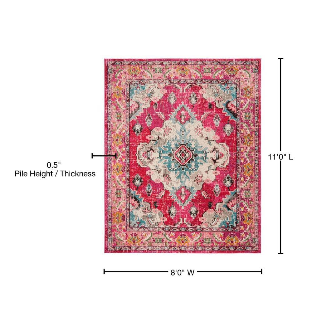 SAFAVIEH Monaco Toria Traditional Area Rug, Pink/Multi, 8' x 11'