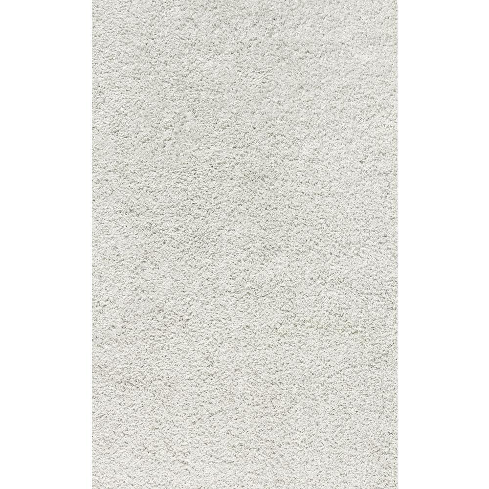 5'x8' Mercer Shag Plush Area Rug, White - JONATHAN Y