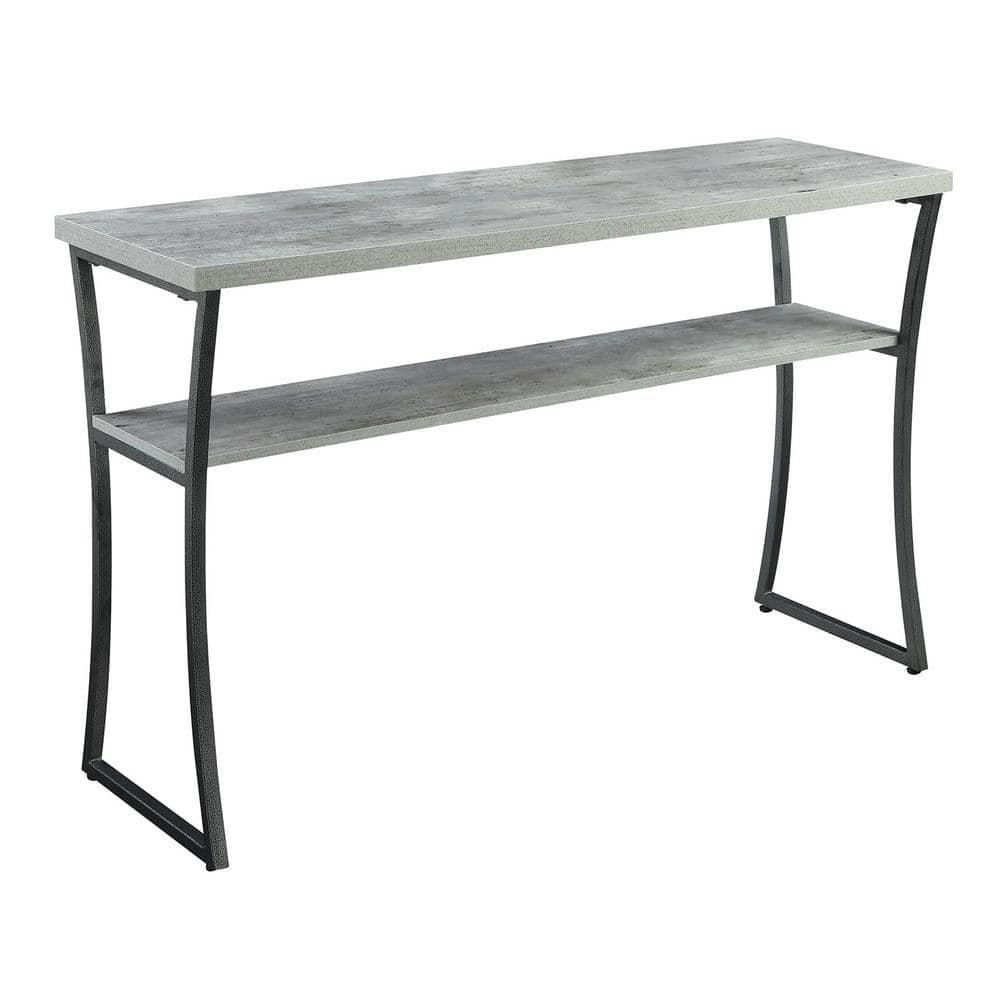 Convenience Concepts X-Calibur Console Table with Shelf, Faux Birch/Slate Gray