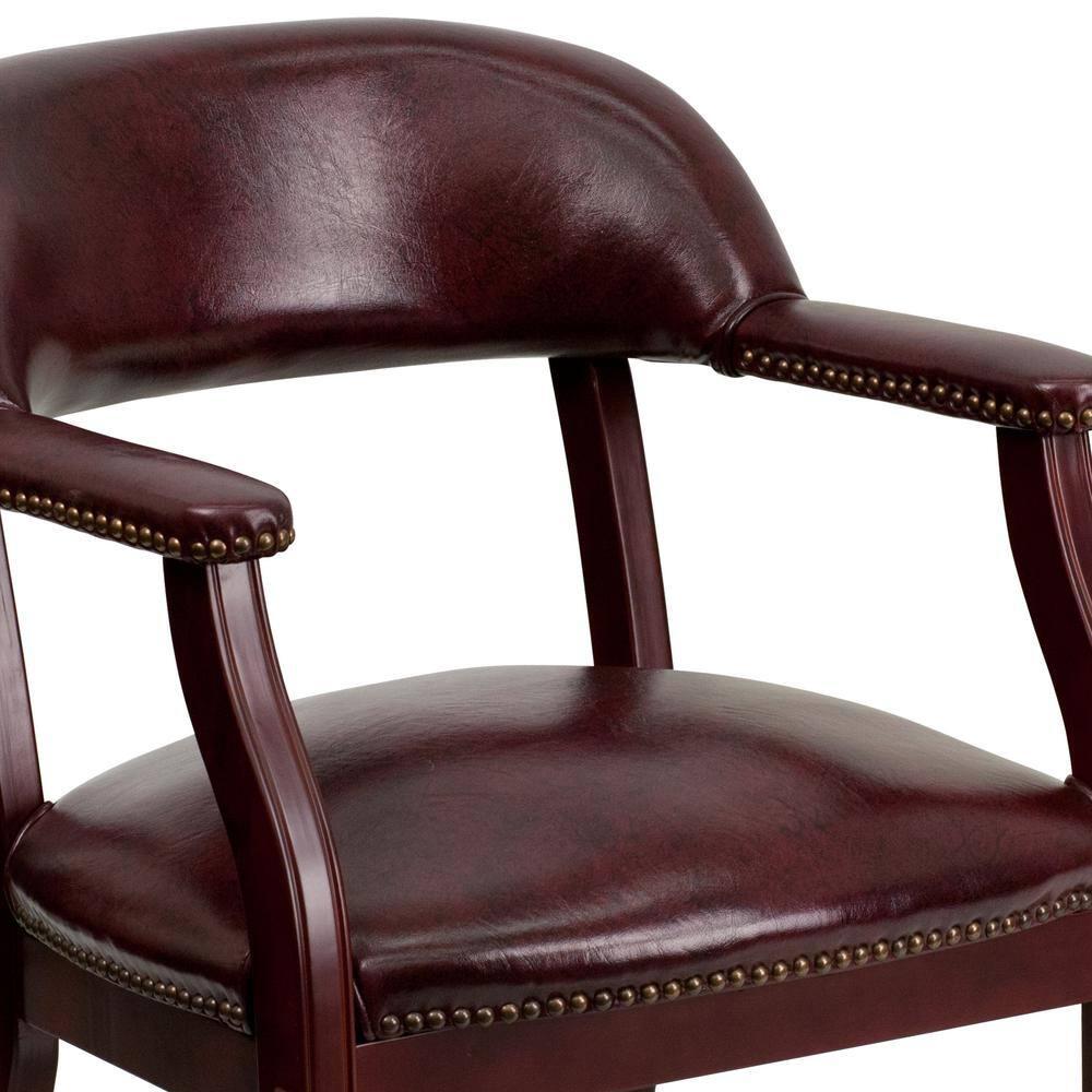 Flash Furniture Oxblood Vinyl Luxurious Conference Chair with Accent Nail Trim