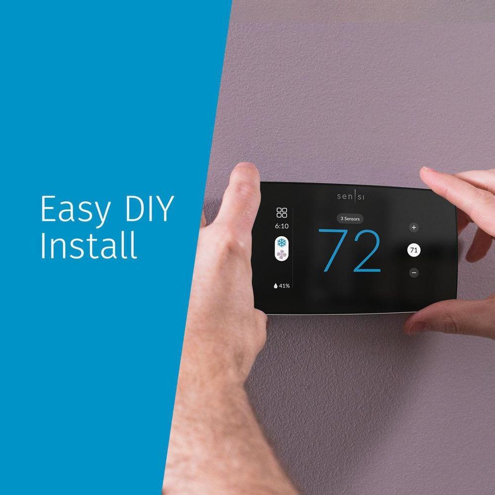 Sensi Touch 2 Black Programmable Smart Thermostat with LCD Display