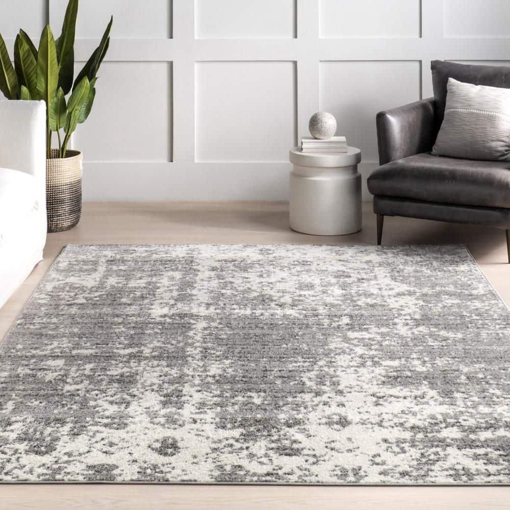 Nuloom Deedra Abstract 7x9 Indoor Area Rug for Living Room Bedroom Dining Room Kitchen, Grey/Ivory