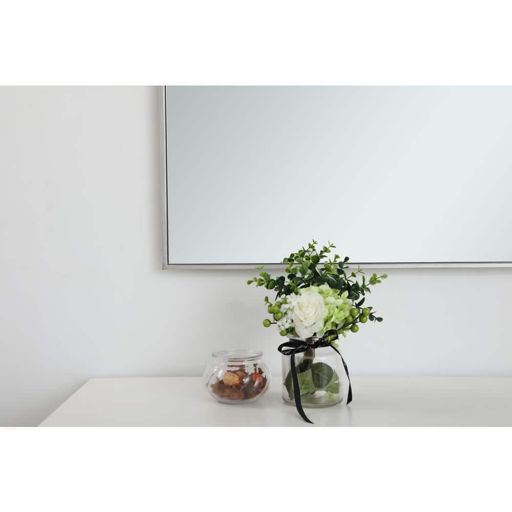 Metal frame rectangle mirror 24 inch in Sliver