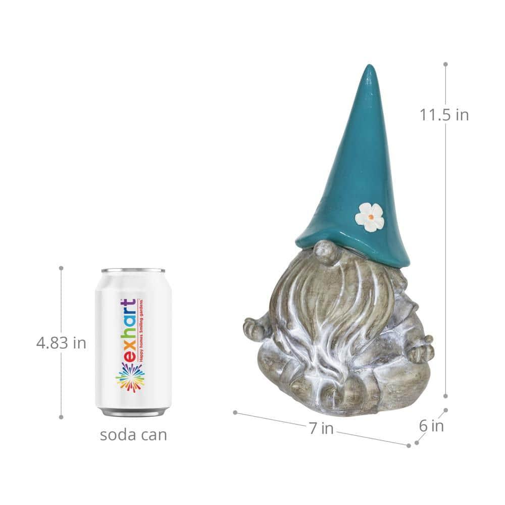 Exhart Exhart Good Time Solar Gnamaste Meditating Gnome Statue, 11 Inch