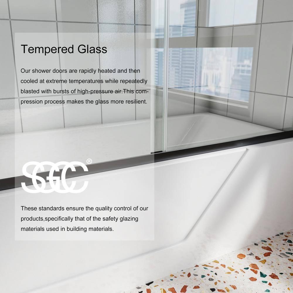 60" W x 58" H Double Sliding Framed Tub Door
